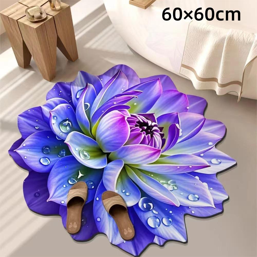 Special-shaped Flower Carpet 60/100cm Bathroom Floor Mats  for Living Room Tea Table Bedside