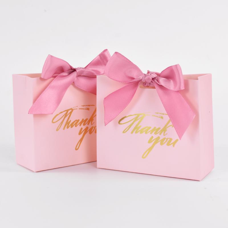 

24 шт. розовых благодарственных конфетных мешочков, свадебных сувениров, шоколадных подарков, бумажной упаковки, коробки для дня рождения, вечеринки по случаю рождения ребенка, декора 11.5x10x4.5cm