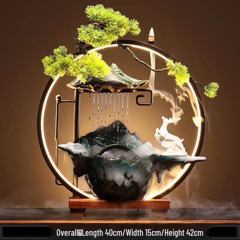 OIMG New Chinese Style Flying Deer Rain Curtain Water Fountain