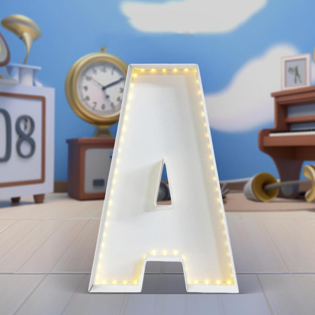 1Pc 64cm Mosaic Balloon Frame Letters Big Marquee Light Up Letters DIY Kit for Birthday Party Wedding Backdrop Decor Letter A-Z Pre-Cut Foam Board