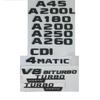 3D Matt Black Trunk Letters Emblems Badges Sticker for Mercedes Benz W176 A35 A45 A180 A200 A220 A250 A260 A280 4MATIC AMG