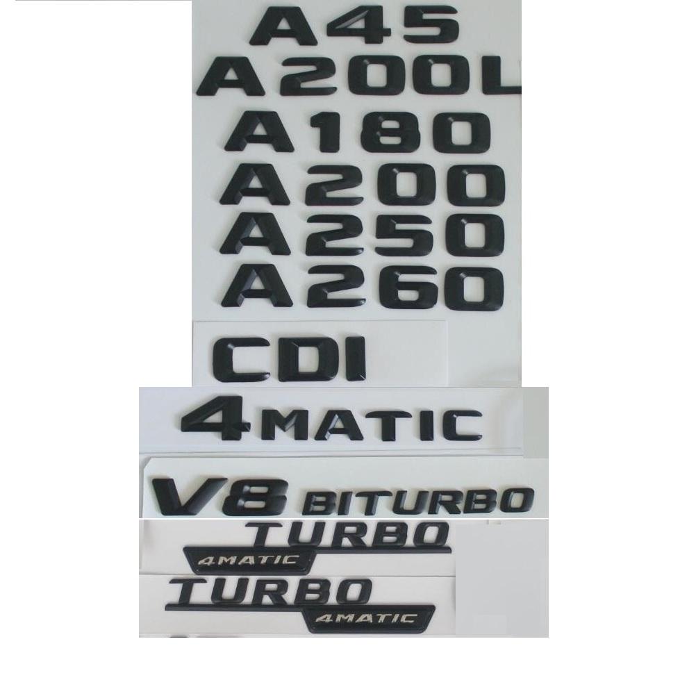 

3D Matt Black Trunk Letters Emblems Badges Sticker for Mercedes Benz W176 A35 A45 A180 A200 A220 A250 A260 A280 4MATIC AMG A45