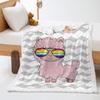Personalized lamb 2D digital printing thickened lamb wool crystal fleece blanket blanket one piece