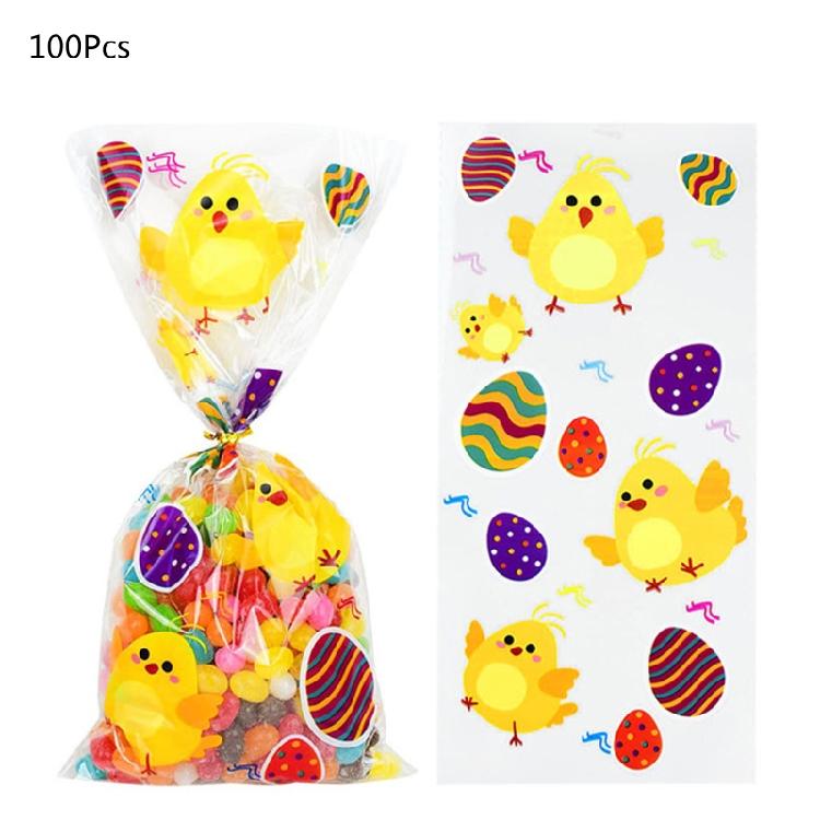 100 PCS Cellophane Party Bags Treat Candy Bag for Festival Party Favor Gift