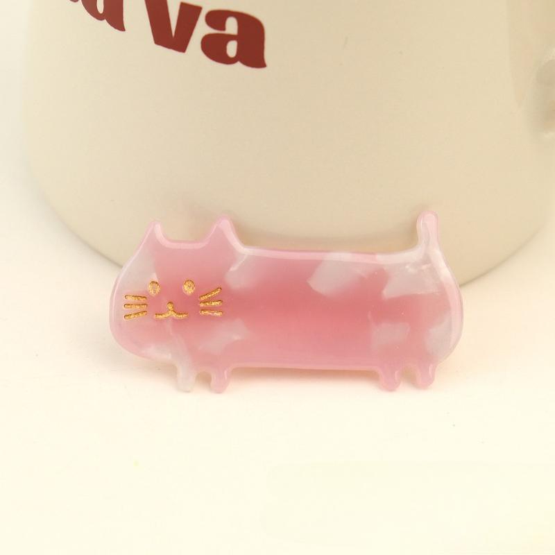 Japanese Acetate Cute Cat Hair Clip Fairy Sweet Lovely Teen Side Duckbill Pin Delicate Elegant Girly Daily Stylish Adorable