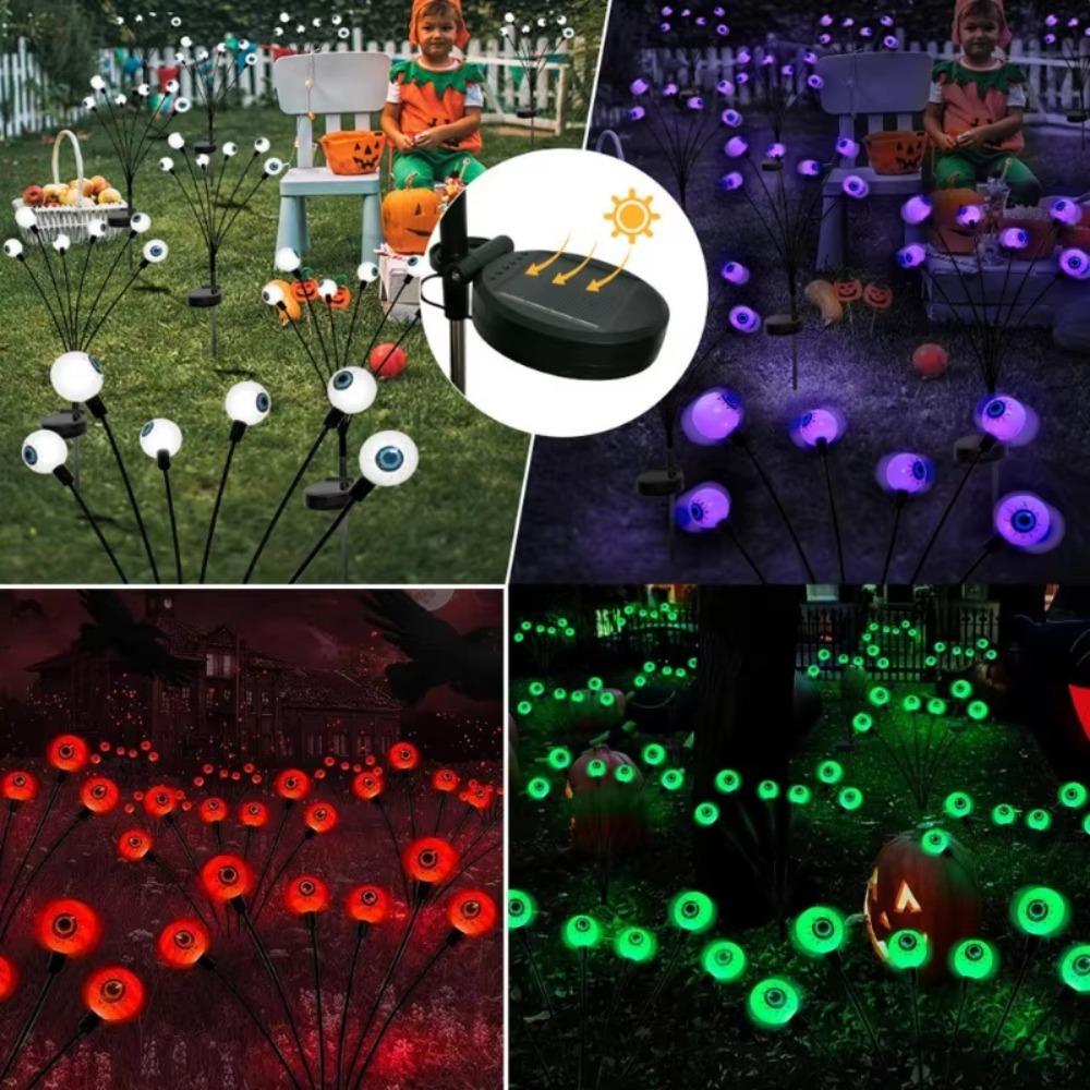 6PCS Plug-in Light Halloween Outdoor Decoration Atmosphere Solar Garden Lawn Lights  Bar