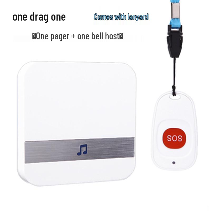 Smart Home Wireless Alarm: Elderly Call Button, Postpartum Care, One-to-One Remote Control Doorbell White