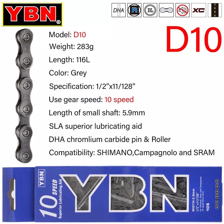YBN Super Lightweight Steel Bike Chain for 8/9/10/11/12 Speed Road & Mountain Bikes Boxed High Performance