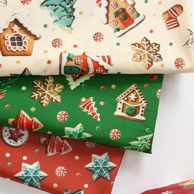 150x50cm Christmas Series Printed Fabric For Christmas Decoration, Tablecloths, Sofa Cover Handmade DIY Sewing Fabrics TJ21839