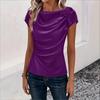 2026 European & American Women's Solid Color Satin One-Shoulder Sleeveless Commuting Top