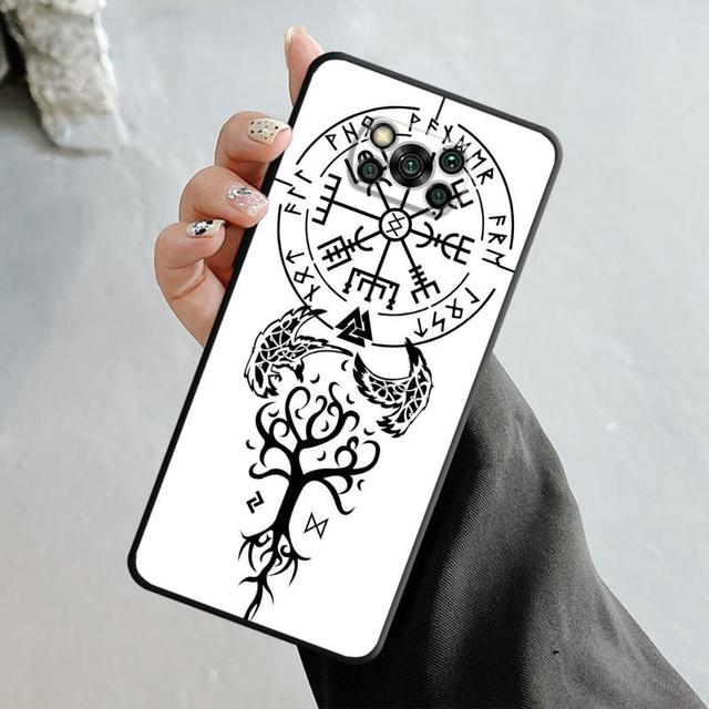 Telefoniümbris Xiaomi Poco X3 Nfc X4pro M3 C40 jaoks Mi 12 11 10 10t 8 Note10 Lite 11ultra 11t Pro F1 Viking Vegvisir logopuu jaoks