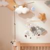 Wooden Crib Mobile Holder With Clockwork Music Box Crib Bed Bell Hanging Toy Holder Newborn Gift Rotates Crib Decoration Boom
