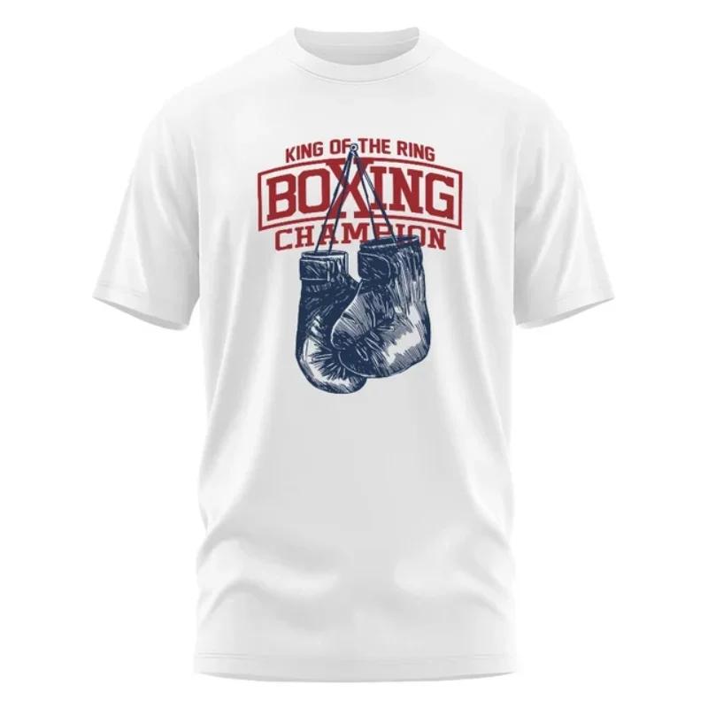 King of The Ring Boxing  Printed T Shirt for Men Women Vintage GYM Apparel Tops Tees