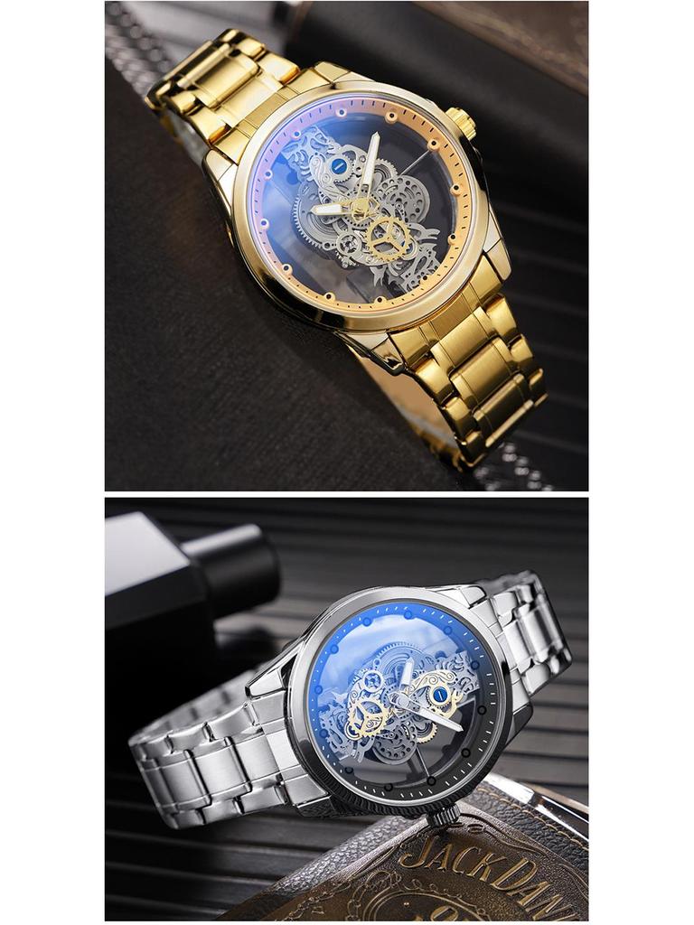 Men's Double-Sided Hollow Tourbillon Watch with Fully Automatic Movement