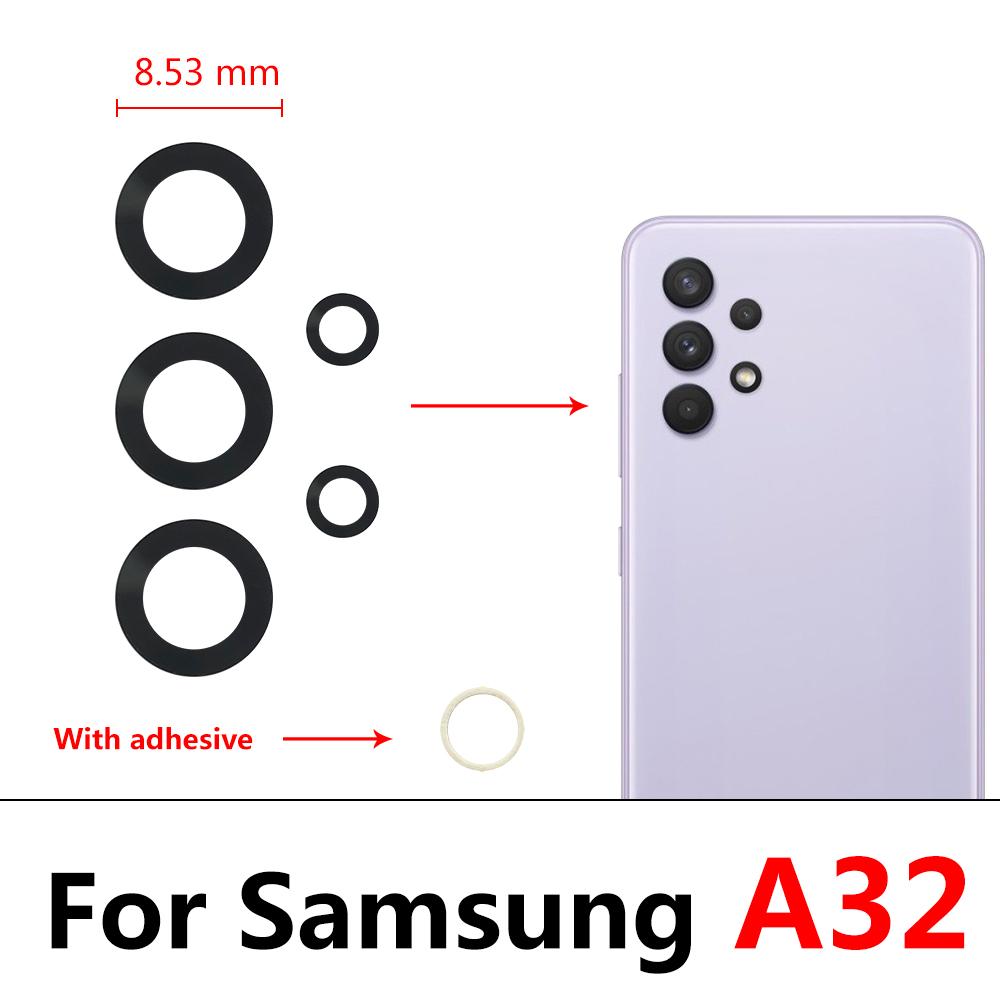 5Pcs,For Samsung A03 Core A33 A53 A73 A32 A52 A72 A82 S21 S22 Plus S21 Ultra FE Rear Back Camera Glass Lens With Glue Adhesive