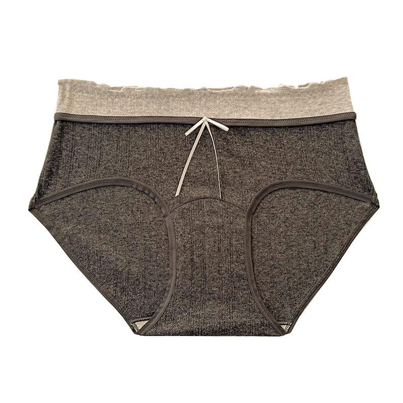 French Style Women Mid Waist Antibacterial Combed Cotton Ladies Panties