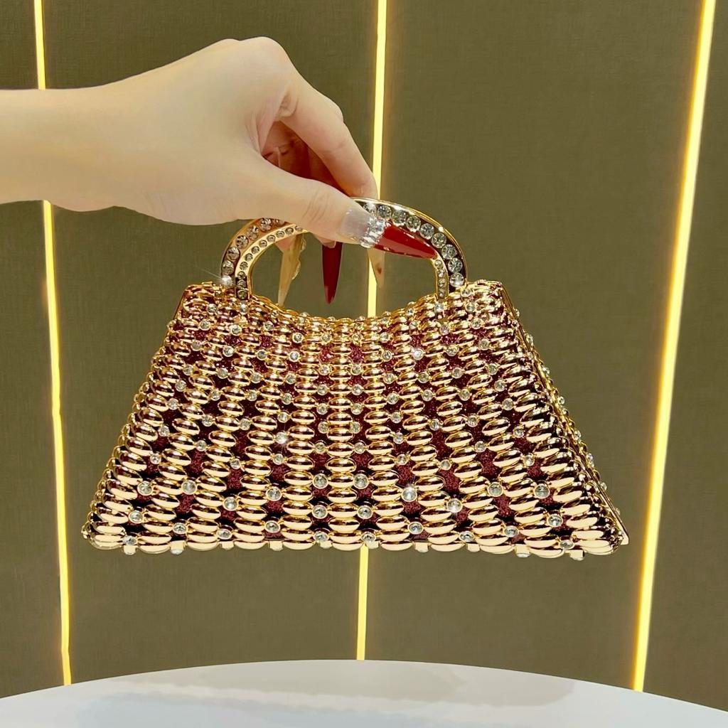 Handbag with Diamonds - Women's Hand-held Bag, Crossbody Bag, Cocktail Party Bag