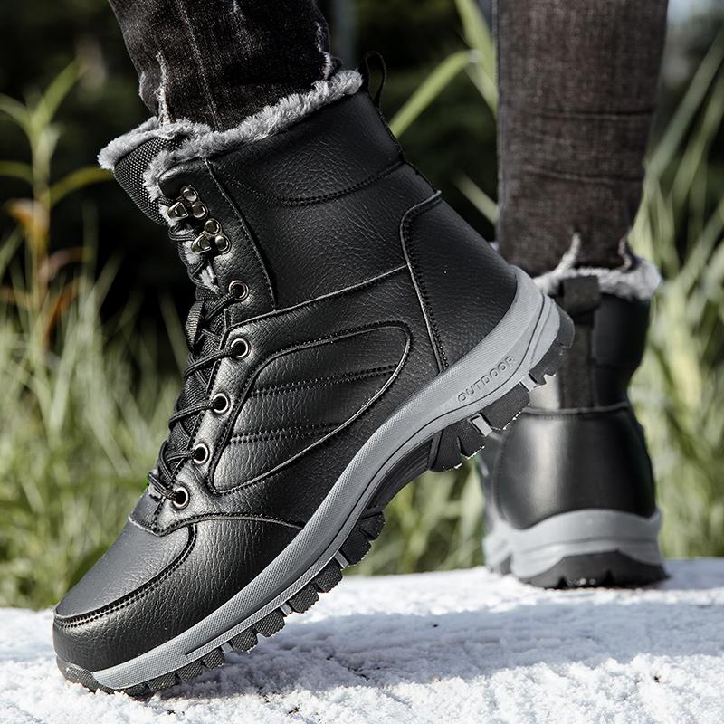 Winter Men's Boots Windproof Snow Boots Warm Plus Velvet Men's Cotton Shoes Non-slip Hiking Boots Comfortable Male Casual Shoes