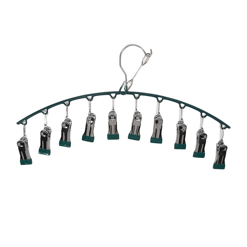 10 Clips Stainless Steel Sock Clip Pace-Saving Arc Sock Drying Rack Windproof Non-slip Clothes Rack Underwear Clip Towel Hanger