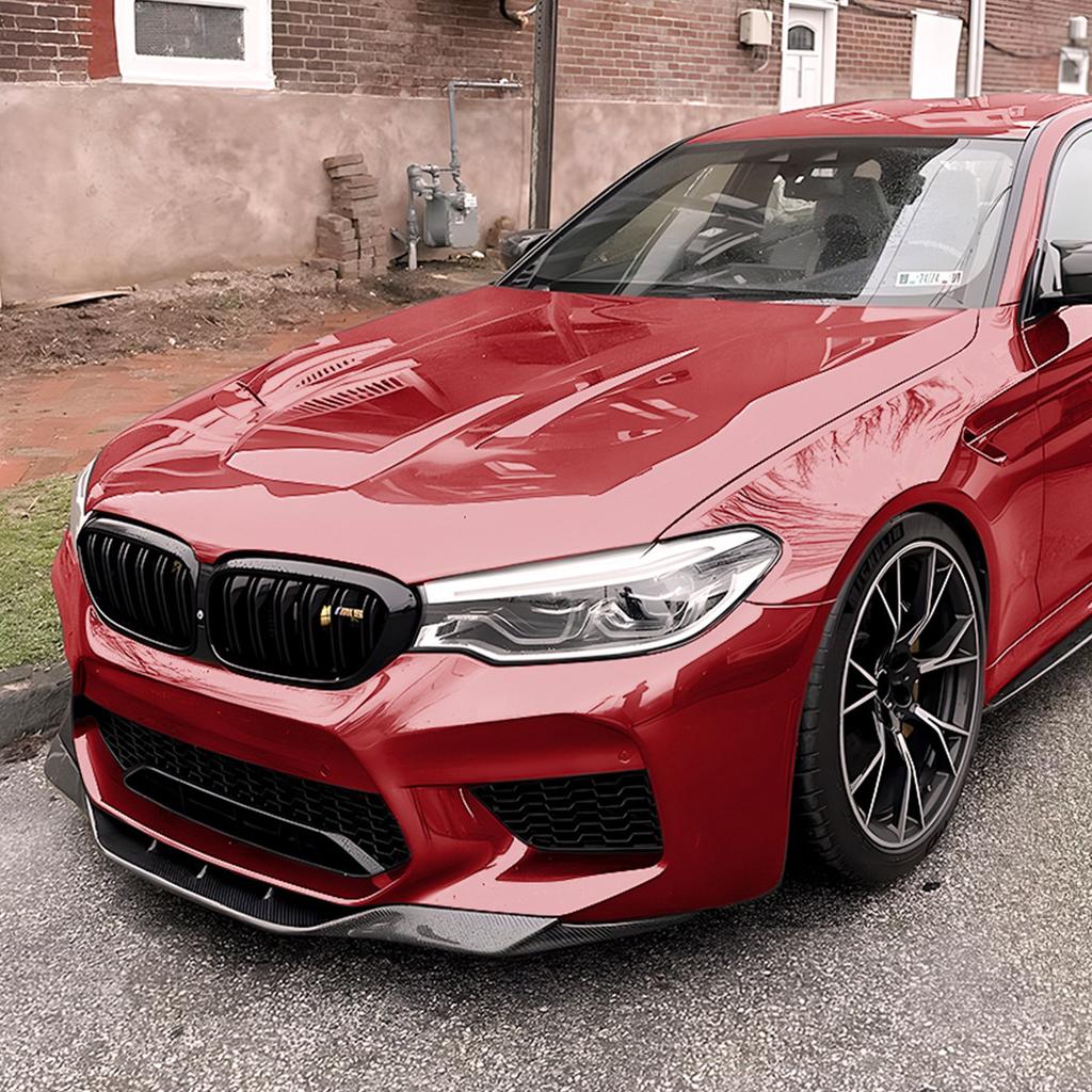 For 2018-2020 BMW 5 Series M5 F90 3pcs/Set Car Front Bumper Lip Chin Spoiler Carbon Black Bodykit Exterior Tuning Accessories
