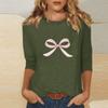 Women's O-neck 3/4 Sleeve  Print Top