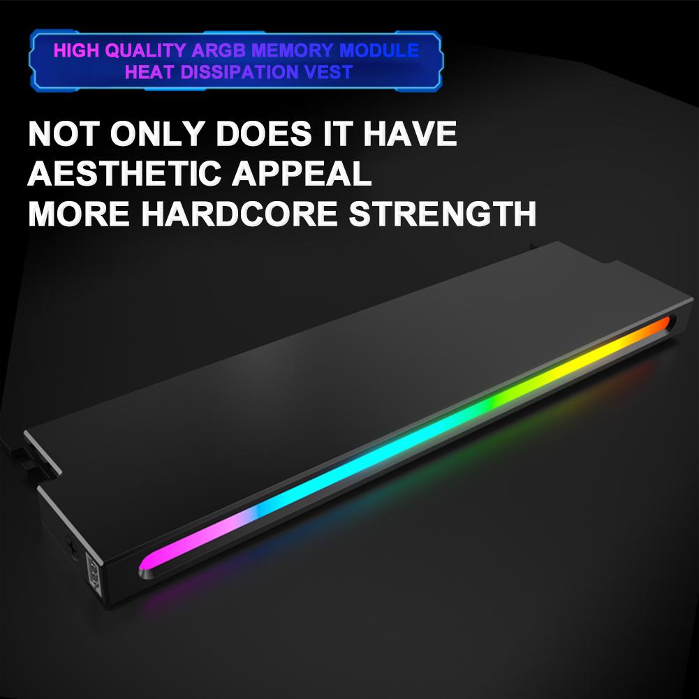 5V-3PIN ARGB RAM Heatsink Heat Spreader Cooler Memory Cooling Vest DDR3 DDR4 DDR5 Memory Module Heatsink for Desktop Computer PC