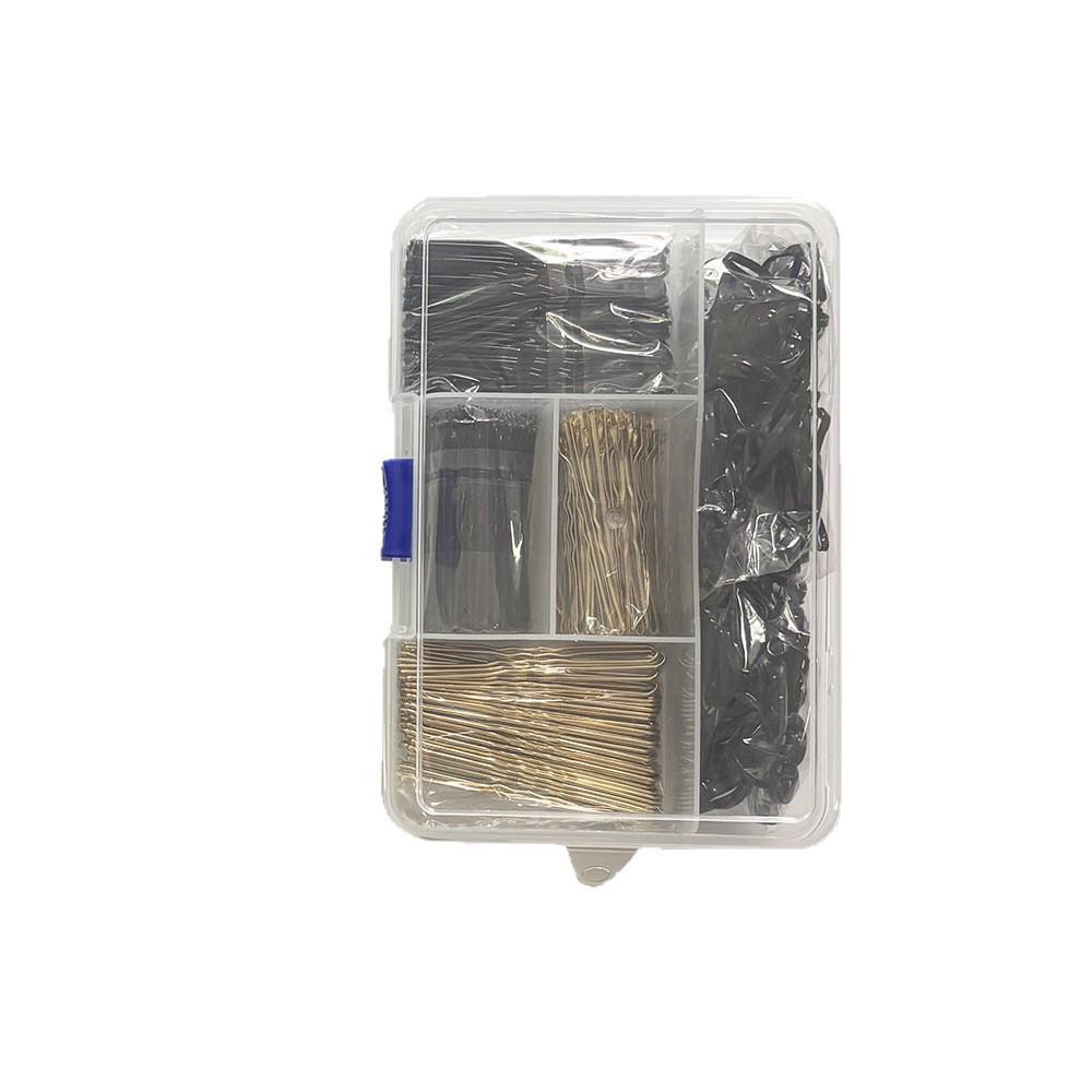 400-Piece Hair Accessory Set: Bobby Pins, U-Shaped Pins, Hair Ties, and Minimalist Metal Clips for Updos.