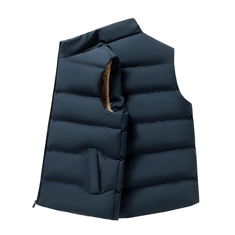 Men's Lambswool Down Cotton Winter Vest - Thick, Warm, Sleeveless, Plus Size Waistcoat