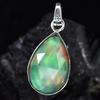 Natural Opal Pendant 925 Sterling Silver Gems 20ct Pear October Birthstone for Gem Collections