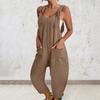 Dam Justerbara Breda axelremmar Jumpsuitfickor Breda ben Enfärgade Tunn Lång Playsuit Haklapp Overall Streetwear