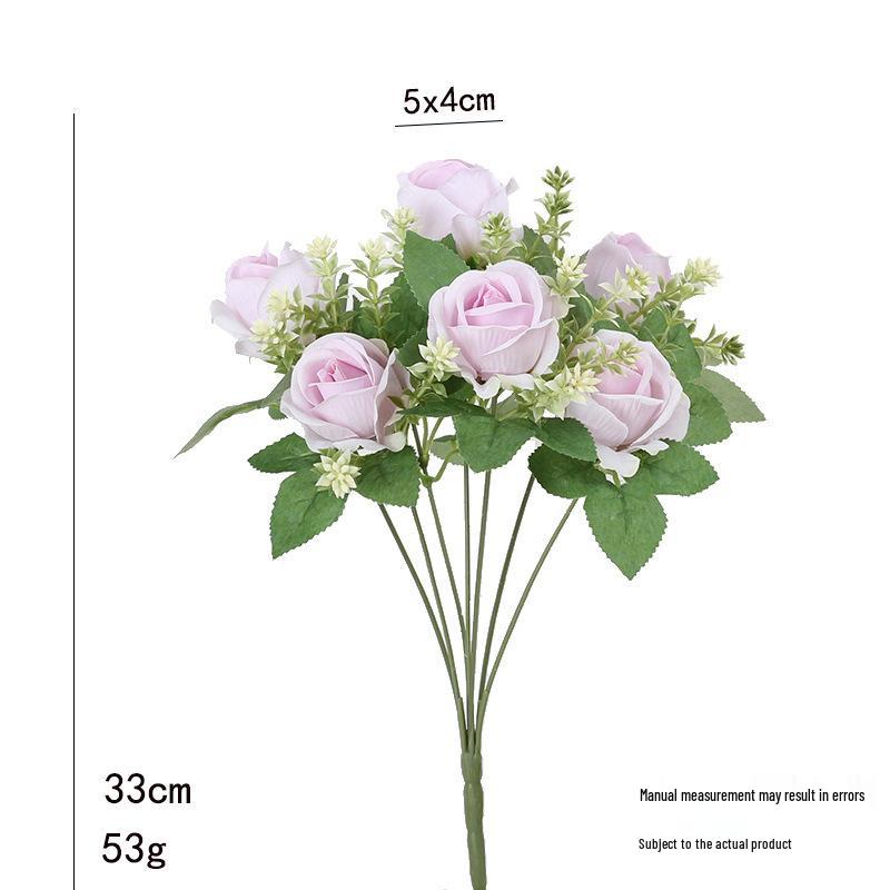 Nordic Style Silk Rose Bouquet - Romantic Artificial Flowers for Living Room & Wedding Decoration