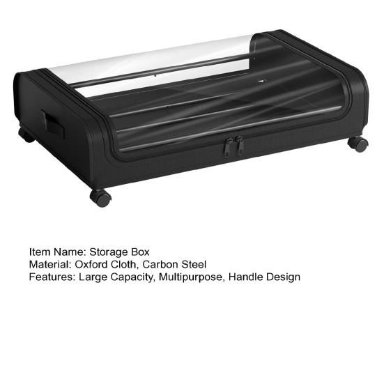 Under-Bed Storage Box with Wheels Large Capacity Dustproof Multi-Purpose Storage Container Clothes Toys Organizer with Clear Window