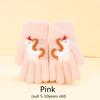 Cartoon Unicorn Baby Warm Winter Children's Gloves Cute Finger Half Finger Flip Cover Boys Girls Mittens Gloves 5-10Years Old
