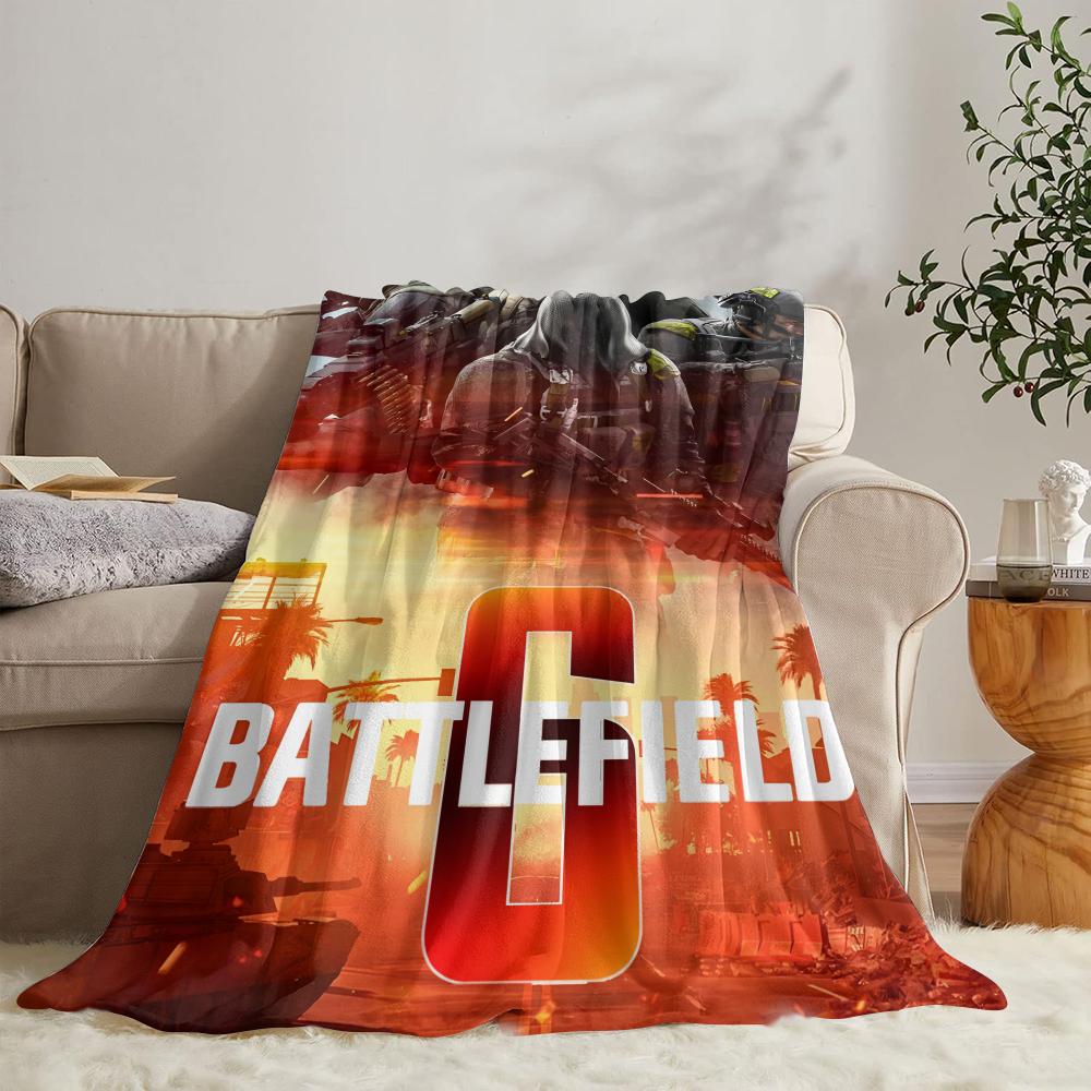 B-battlefield 6 Weiche Flanelldecke Sommerdecke Leichte Gemütliche Nickerchen-Decke für Sofa Bett Reise