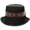 Steampunk Zylinderhut Nietengürtel Hut Goth Brille Vintage Schwerindustrie Hut Kopfbedeckung