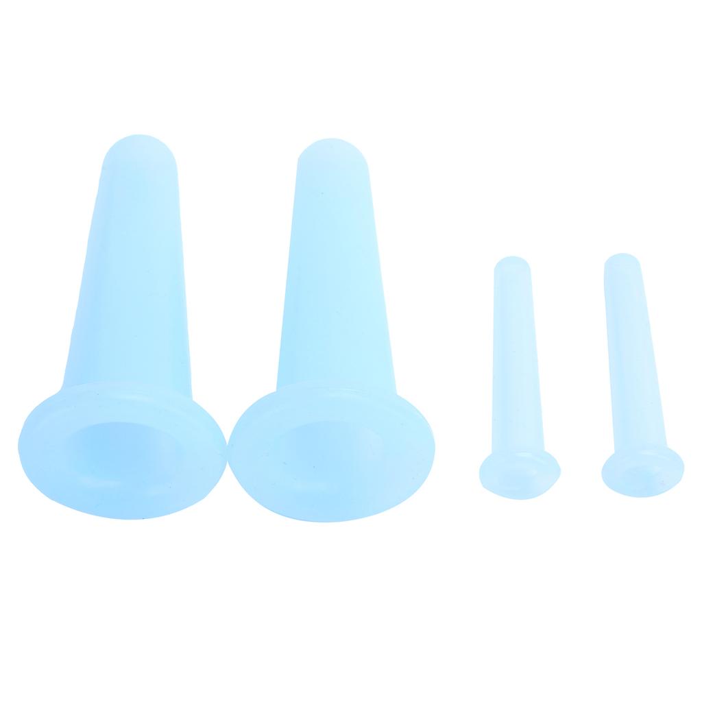 4 Stück Silikon Massagebecher Feuchtigkeitsabsorptionsglas Gesichts Schröpfbecher Körper Gesundheitspflege Blau 2 Groß 2