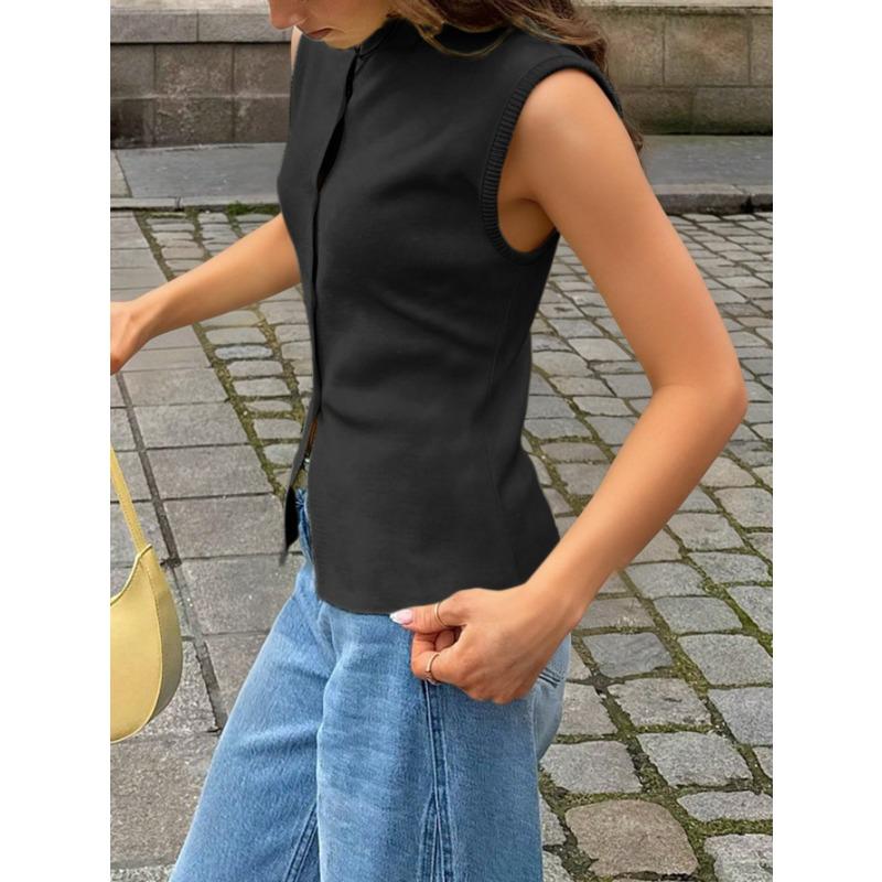 Hot Girl Versatile Sleeveless Vest Woolen Woven Women's Clothing Spring and Summer Amazon Independent Site