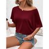 Short-sleeved Women's T-shirtV-neck Casual Summer Top Fashionable,thin and Versatile