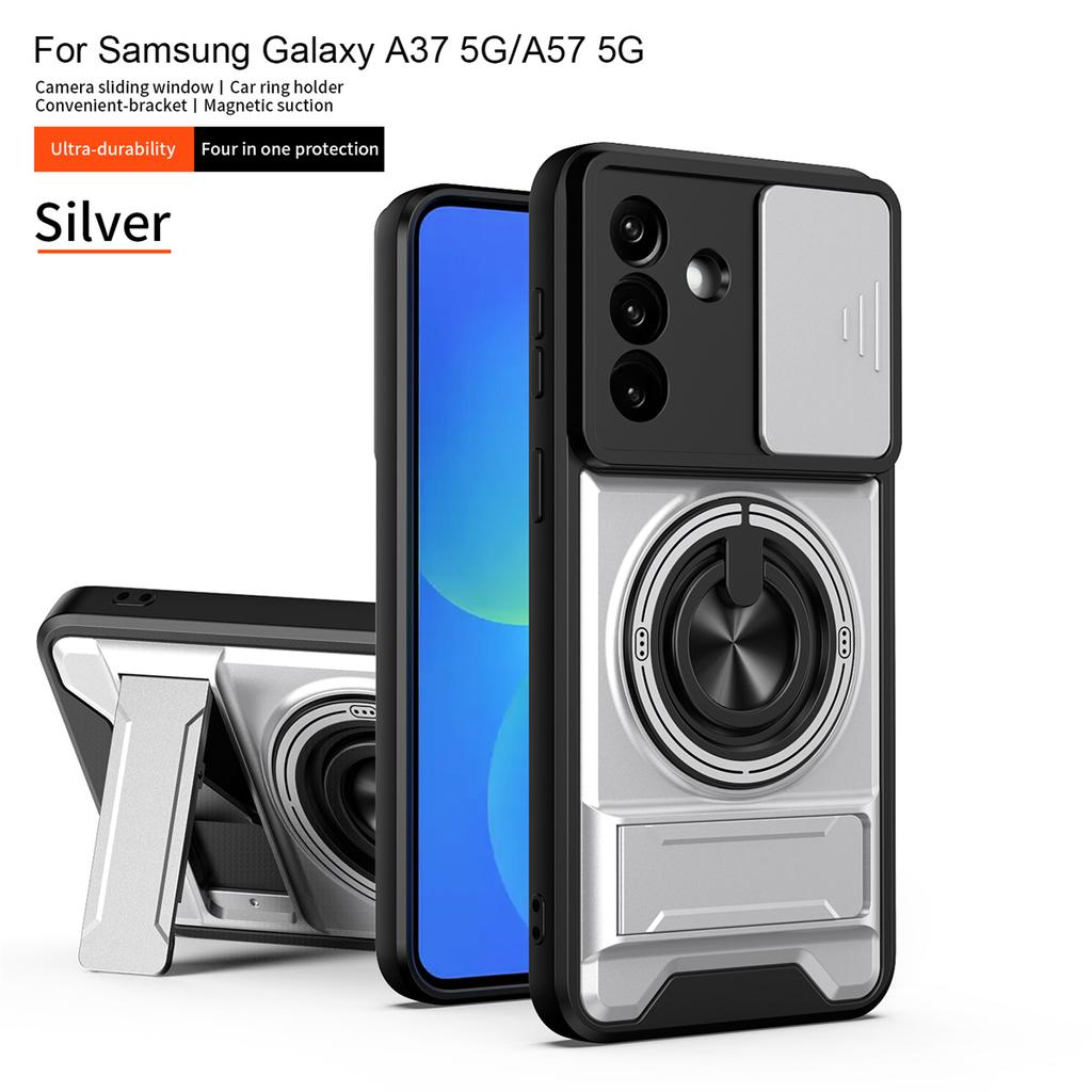 Phone Case for Samsung Galaxy A37 A57 A17 A07 A56 A36 A26 A16 A06 A05 A05S A55 A35 A15 Magnetic Holder Lens Protection Cover