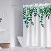 Mosaic Plant Waterproof Floral Fabric Shower Curtain With 12 Hooks Decorative Plant Leaf Pattern Bathroom Curtain 180X180Cm