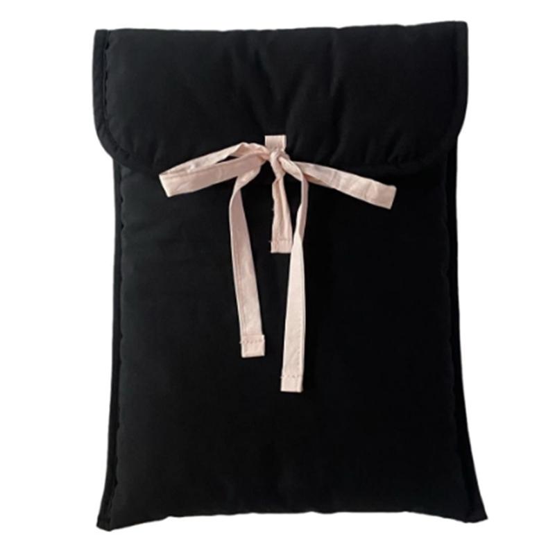 

C-Convenient-Knot Computer Bag Tablets Computer Storage Handbag Women Korean Sweet Ballet Cosmetic Storage Pouch чорний