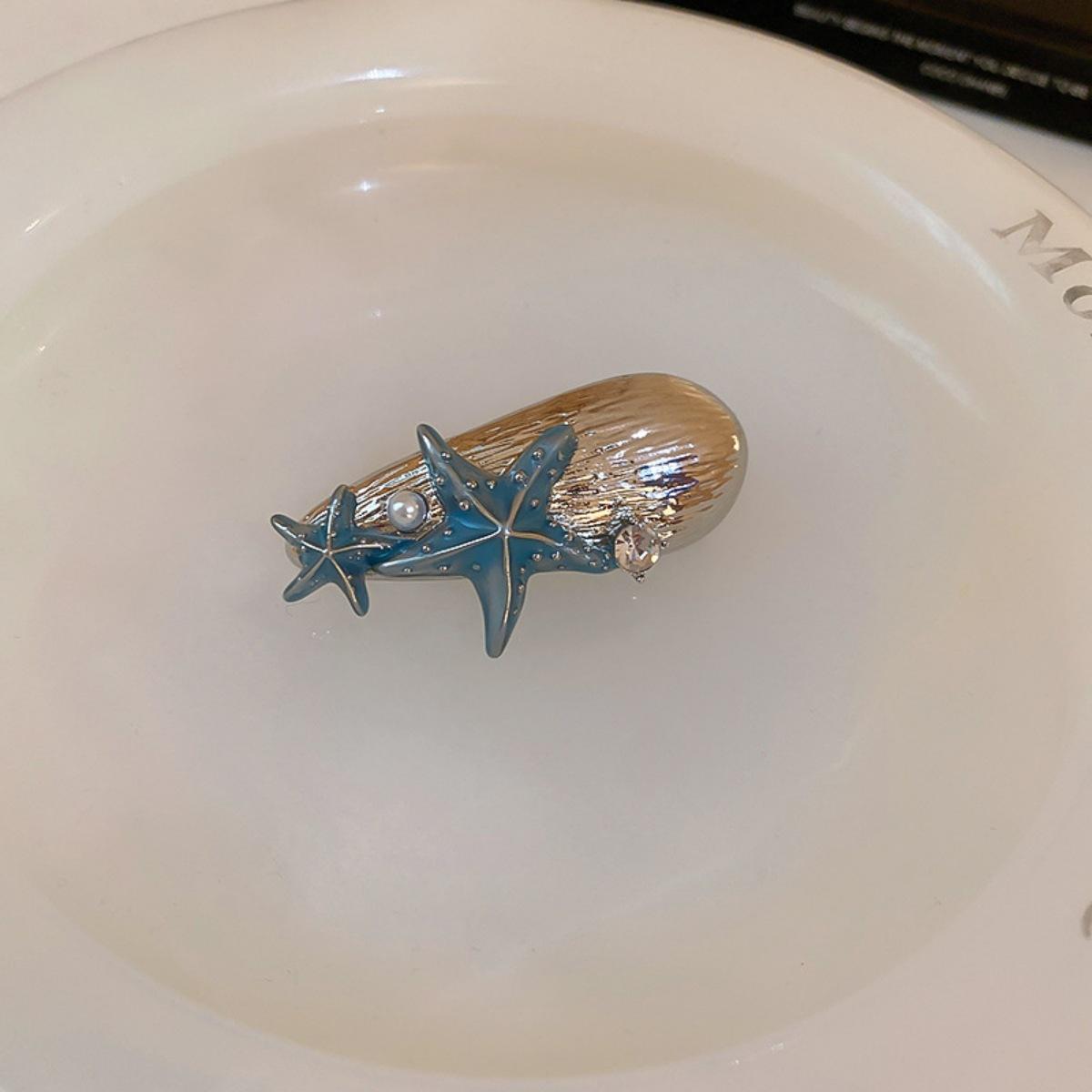 Metal shell starfish hairpin cold wind simple duck bill clip temperament versatile hair accessories
