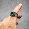 Edelsteine Steinschnitzerei Herrenringe Edelstahl Punk Retro Rock Luxusmode Damen Schmuck Accessoires für Paar Geschenk