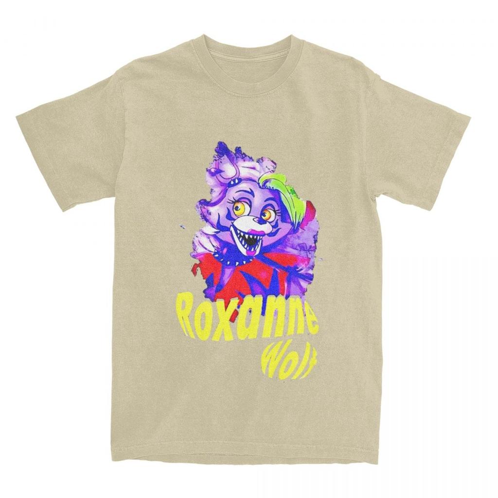 Roxanne Wolf Kunst T-Shirt Herren Damen 100% Baumwolle Tolles T-Shirt Rundhals FNAF T-Shirts Kurzarm Kleidung Neuankunft