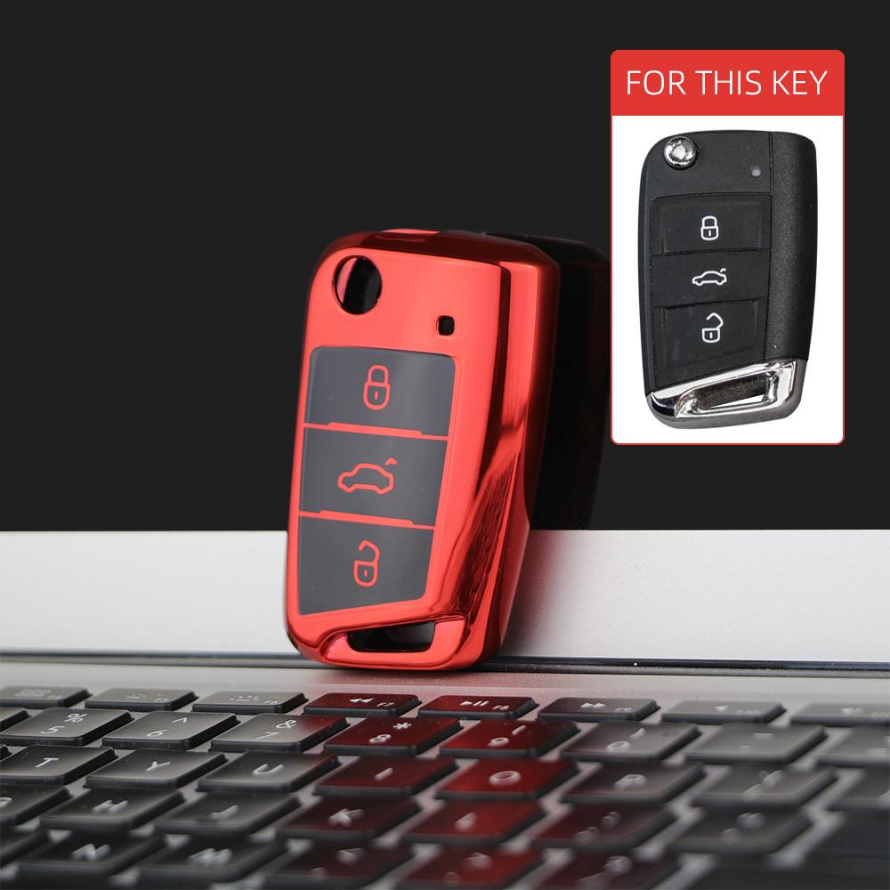 Soft Tpu Car Key Case Cover For Volkswagen For Vw Golf 7 Mk7 Seat Ibiza Leon Fr 2 Altea Aztec For Skoda Octavia