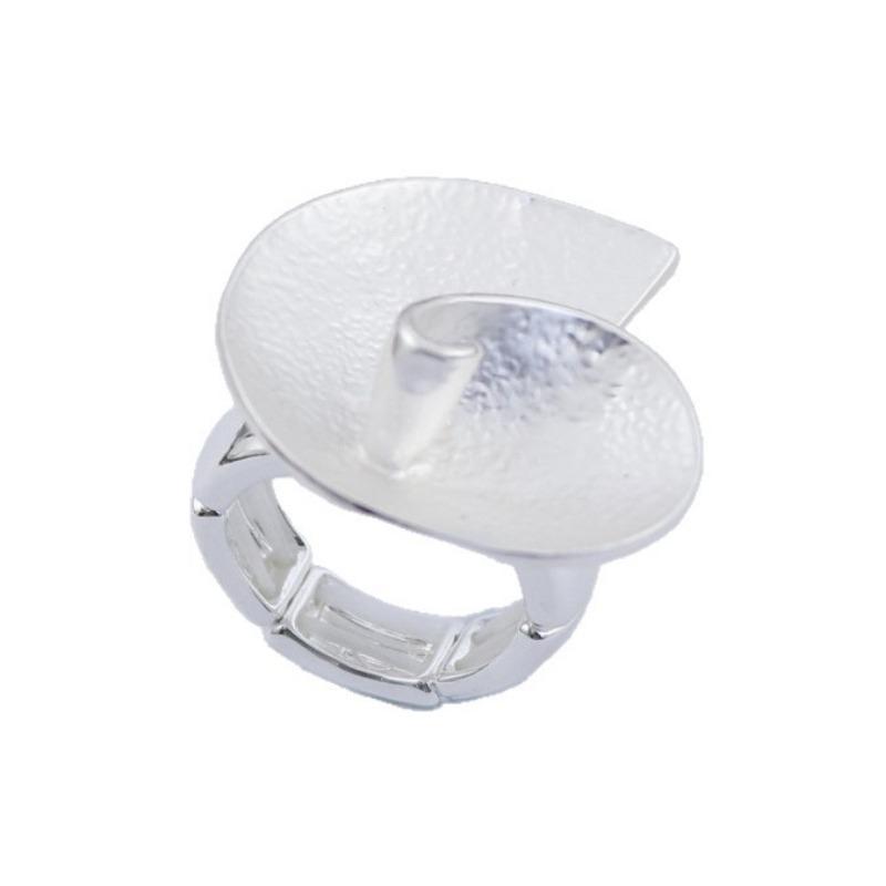 New enamel matte white conch flower elastic ring women's simple high-end geometric flower ring