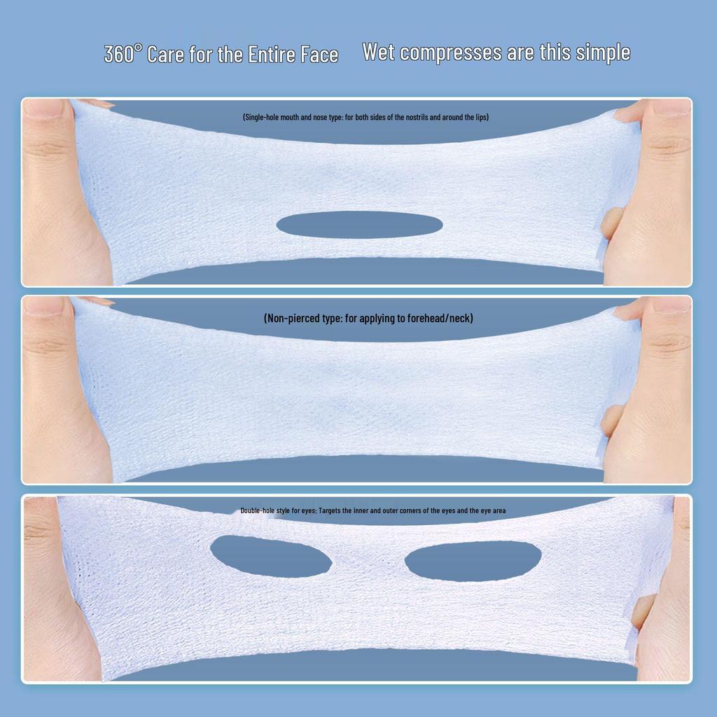 Stretchable 3-in-1 Ultra-Thin Cotton Pads for Face, Wet Compress, and Hydrating Mask – Individually Packaged