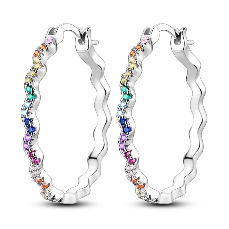 Boucles d'Oreilles Anneaux Empilés en Argent 925 Bijoux d'Oreille de Designer pour Femme Boucle d'Oreille Simple Pendientes de Luxe Bijoux de Mode