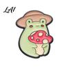 Enamel Safety Pin Brooch Pin Frog Mushroom Design Lapel Glaze Bright Color Badge Cartoon with Standard Versatile for Clothing Bags Hats Shoes