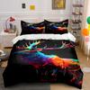 Colorful Neon Elk Silhouette Bedding Sets Duvet Cover Sets Duvet Covers Pillowcases(1 * Duvet Cover 2 * Pillowcases Without Duvet Insert)